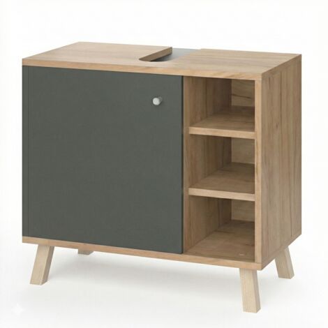 Meuble sous vasque simple Senyo, Anthracite, 60 x 54 cm, Vicco
