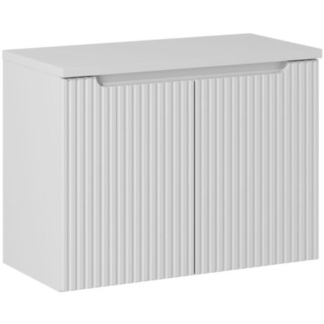 Meuble sous vasque suspendu 2 portes avec le plan NOVA blanc 80 CM