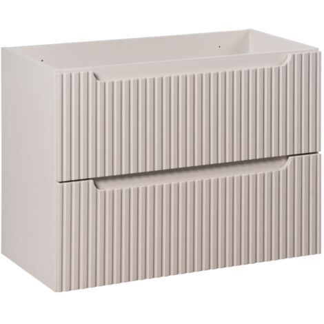 Meuble sous vasque suspendu 2 tiroirs NOVA cachemire 80 CM