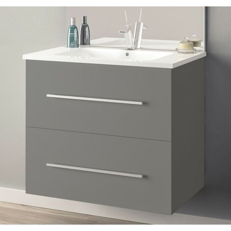 Caisson meuble suspendu 2 tiroirs – Largeur 70 cm – Finition anthracite mat – Rangement moderne pour intérieur contemporain – Anconetti