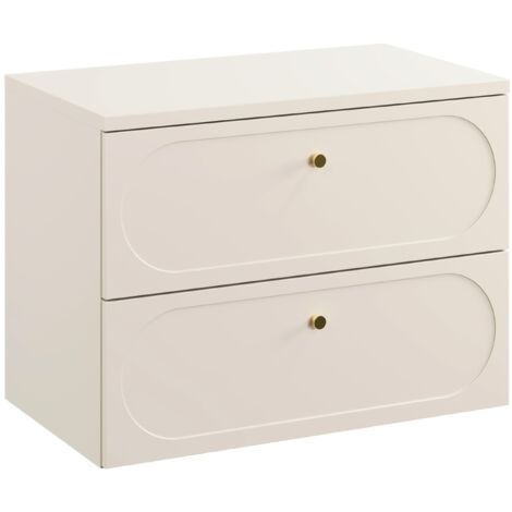 Meuble sous vasque suspendu avec plan DONNA SAND beige 80 cm