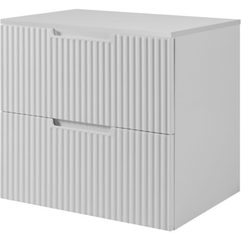 Meuble sous vasque suspendu avec plan VENA blanc 60 cm