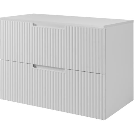 Meuble sous vasque suspendu avec plan VENA blanc 80 cm