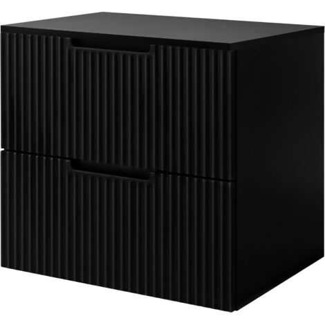 Meuble sous vasque suspendu avec plan VENA noir 60 cm
