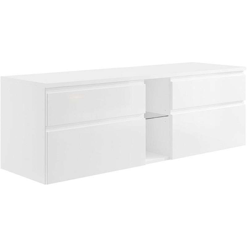 Vente-unique - Meuble sous vasque suspendu - Blanc - 150 cm - magdalena ii