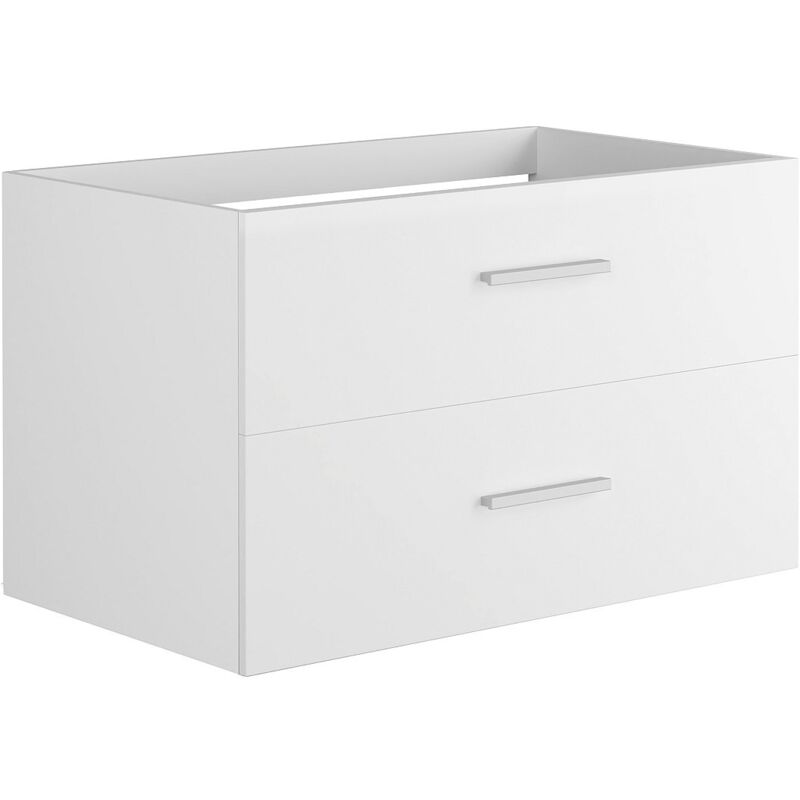 Vente-unique - Meuble sous vasque suspendu - Coloris blanc - 80 cm - kayla