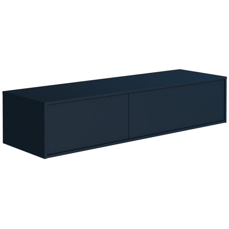 Vente-unique - Meuble sous vasque suspendu - Coloris bleu nuit - L150 cm - isaure ii