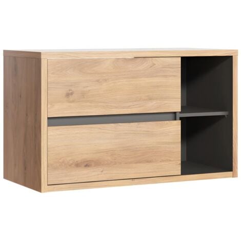 Meuble sous vasque suspendu coloris naturel - 100 cm - PURNAL