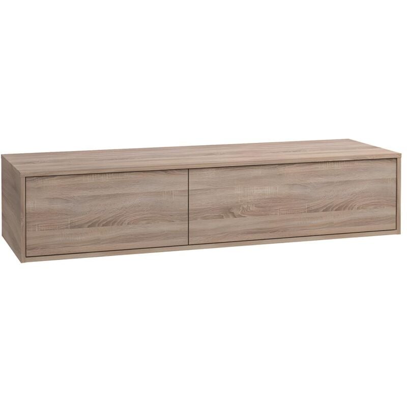 Vente-unique - Meuble sous vasque suspendu - Coloris naturel clair - L150 cm - isaure ii