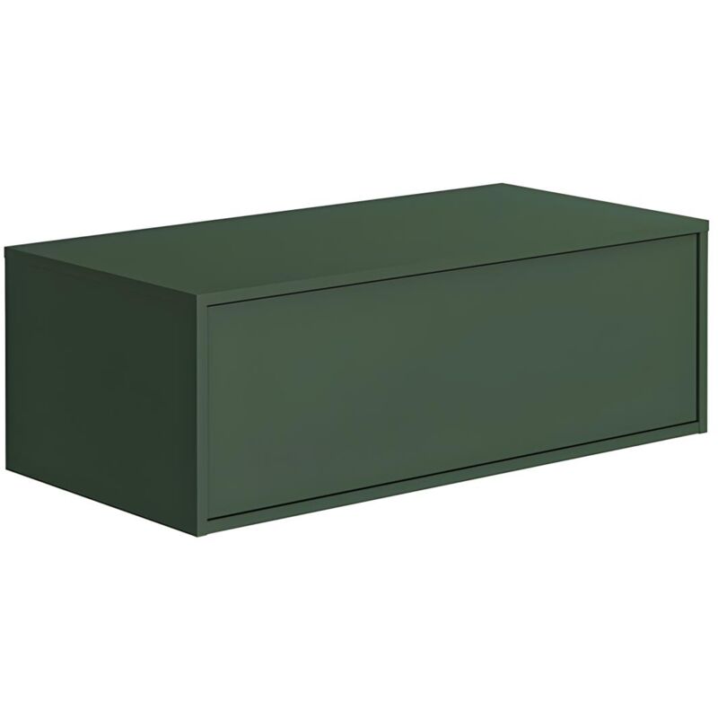 Vente-unique - Meuble sous vasque suspendu - Coloris vert mat - 94 cm - teana ii