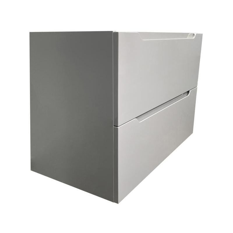 Vente-unique - Meuble sous vasque suspendu - Gris - 80 cm - stefanie