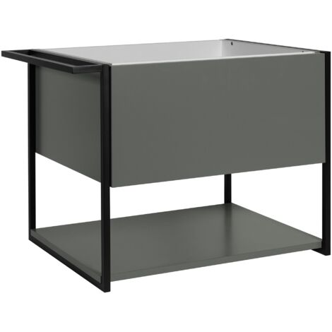 Meuble sous vasque suspendu LOV avec porte-serviettes vert et noir 60 cm