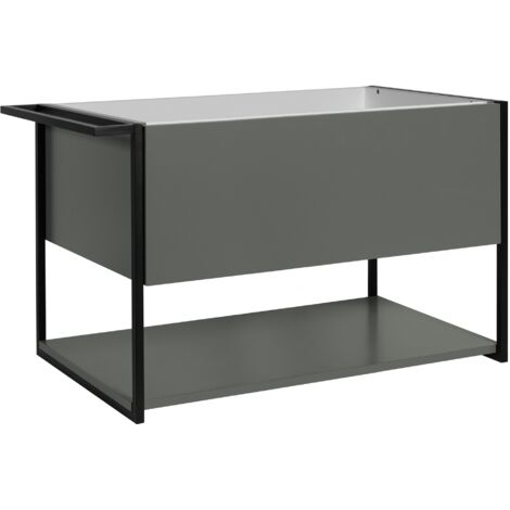 Meuble sous vasque suspendu LOV avec porte-serviettes vert et noir 80 cm