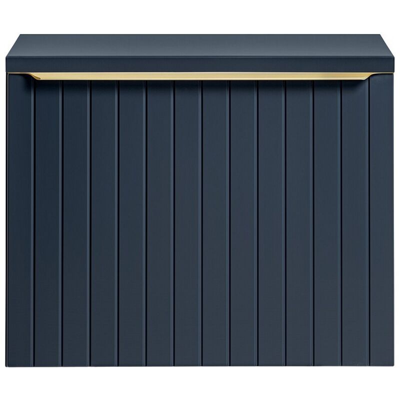 Vente-unique - Meuble sous vasque suspendu strié bleu - 60 cm - josepha