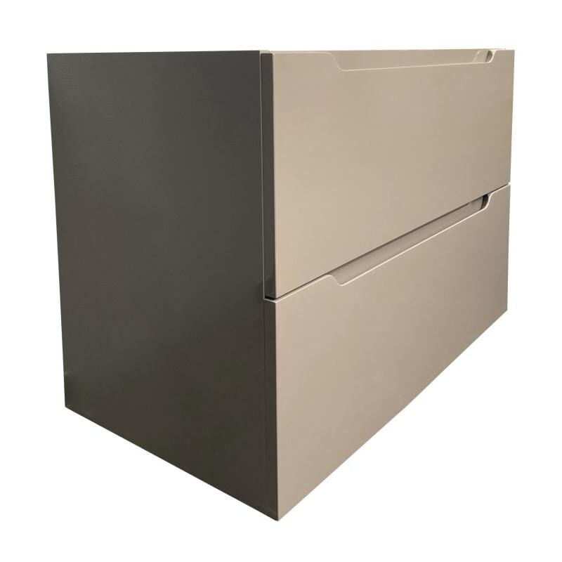 Vente-unique - Meuble sous vasque suspendu - Taupe - 80 cm - stefanie