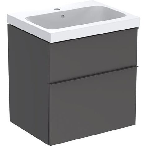 Meuble sous vasque + vasque céramique Geberit iCon 600x705x485 mm  lava