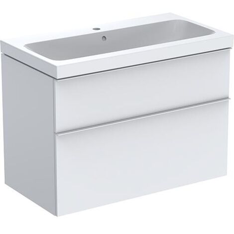 Meuble sous-vasque+vasque céramique Geberit iCon 900x705x485 mm blanc mat
