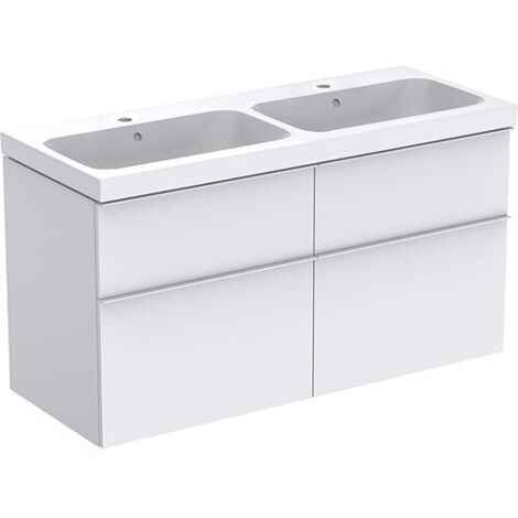 Meuble sous-vasque + vasque en céramique Geberit iCon 1200x705x485 mm blanc mat