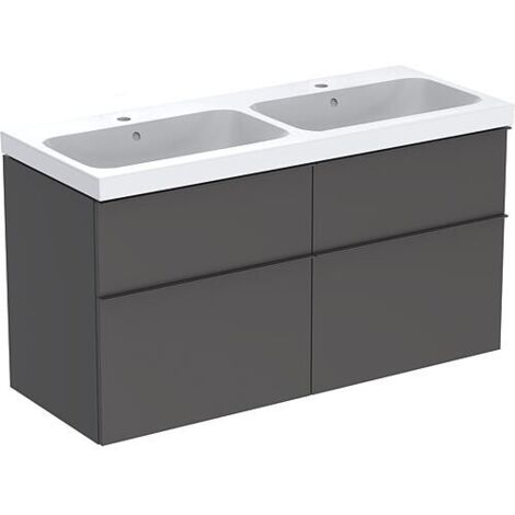 Meuble sous-vasque + vasque en céramique Geberit iCon 1200x705x485 mm lava