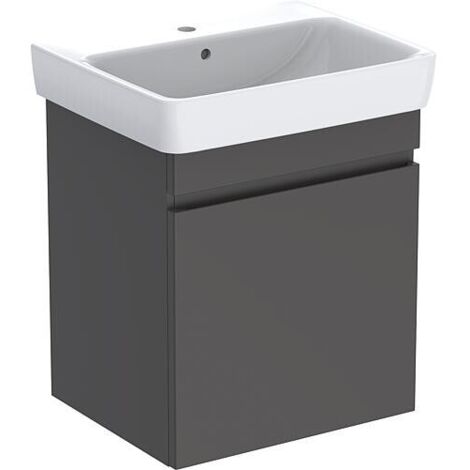 Meuble sous-vasque + vasque en céramique Geberit Plan Renova 650x616x480 mm lava