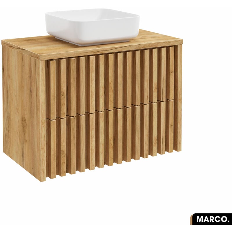 Otitec - Meuble sous vasque - version tiroirs marco oak 80 x 56 x 45 cm