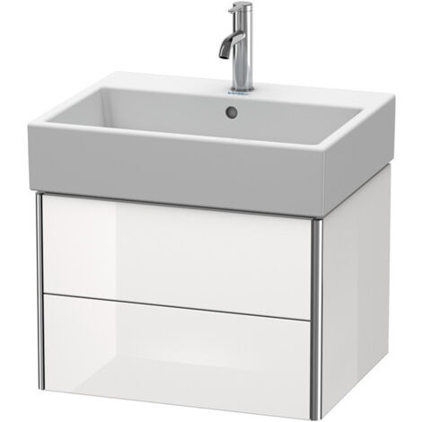 Meuble sous-vasque XSQUARE 397x584x460mm perle d'abricot haute brillance
