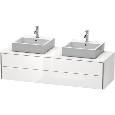 Meuble sous-vasque XSQUARE 400x1600x548mm f 2 bassin blanc brillant lack