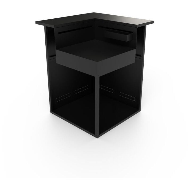 Forge Adour - support angle acier ferme comptoir bar noir