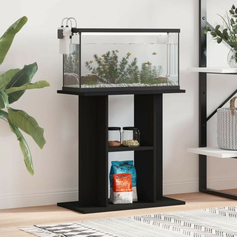 Meuble Support Noir Aquariums 60 X 30 cm. 1 étagère Support solide et stable pour aquariums