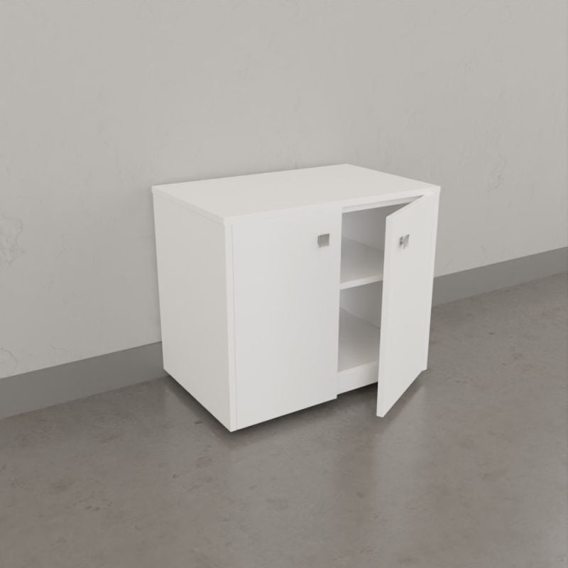 Meuble sur roulette epure - 70 cm blanc brillant