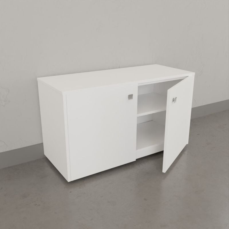 Meuble sur roulette epure - 90 cm blanc brillant