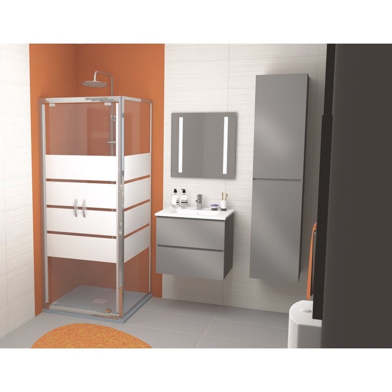 Ondee - Meuble à suspendre max - L60cm - Anthracite - Brillant - Livré monté