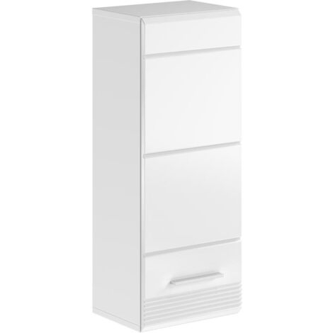 Meuble suspendu 30x23x77 cm décor blanc brillant - KUEDA