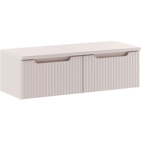 Meuble suspendu sous double vasque NOVA Cachemire 100 cm avec plan – 2 tiroirs
