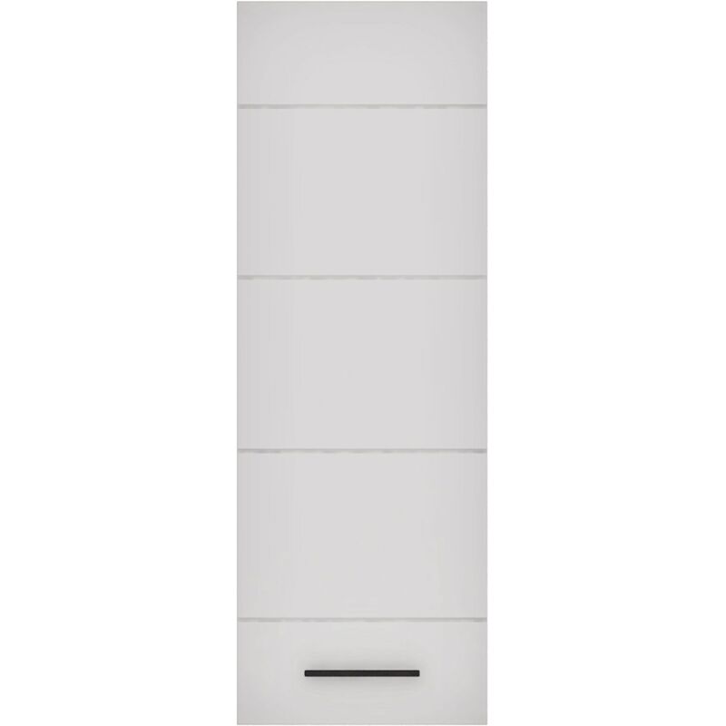Cotecosy - Meuble à étagères avec porte Biancom L38xH110cm Blanc brillant