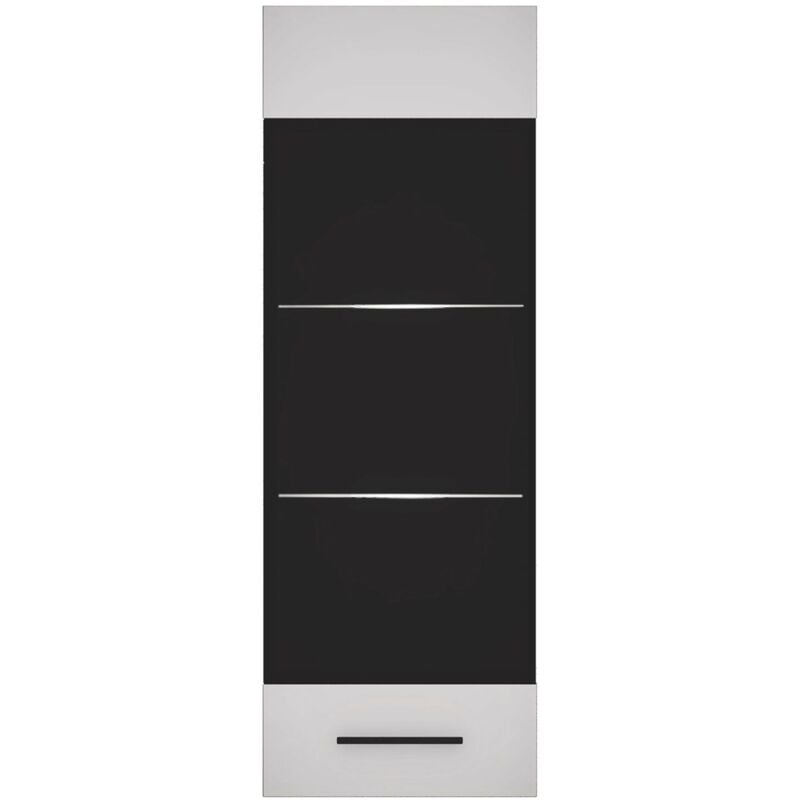Meuble à étagères avec porte vitrée Biancom L38xH110cm Blanc brillant