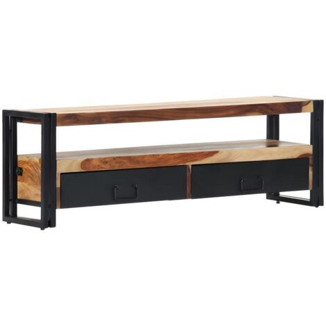 Meuble télé buffet tv télévision design pratique 120 cm bois de sesham solide
