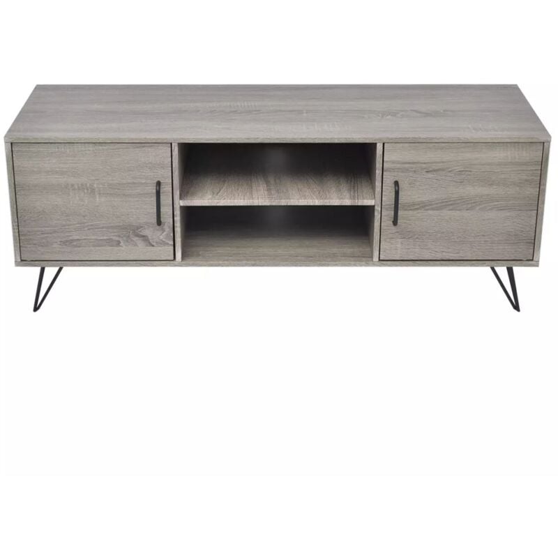 Helloshop26 - Meuble télé buffet tv télévision design pratique 120 cm gris