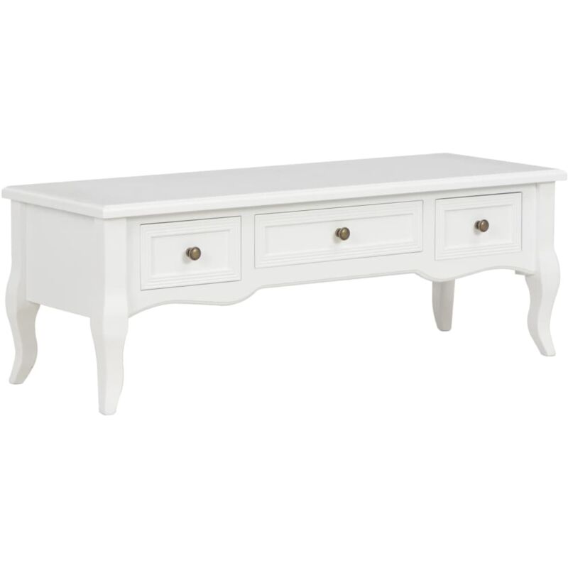 Meuble télé buffet tv télévision design pratique blanc 100 cm pinède