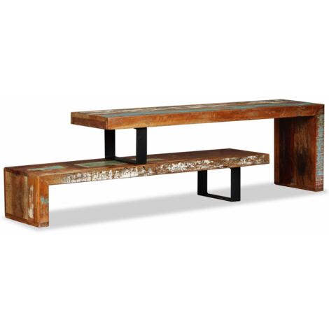 Meuble télé buffet tv télévision design pratique bois de récupération massif