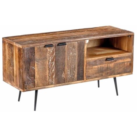 Meuble télé en bois recyclé industriel MELISSA 115cm - 115x40x60 cm - Kayu Meuble