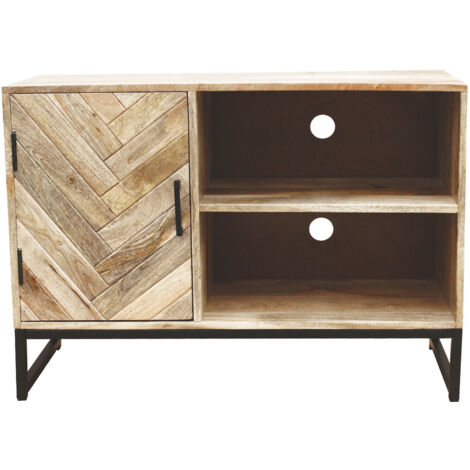 Meuble TV 1 porte 90x40x50 cm en manguier - KAVAJA