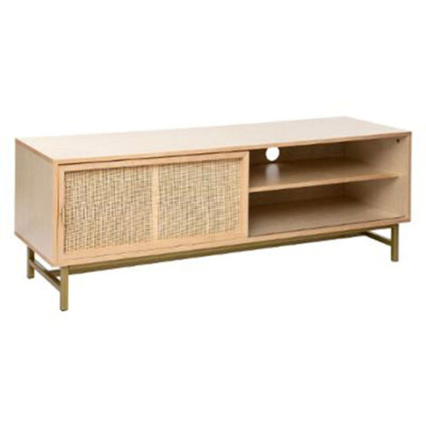 Meuble TV 1 Porte Design "Rayo" 140cm Naturel