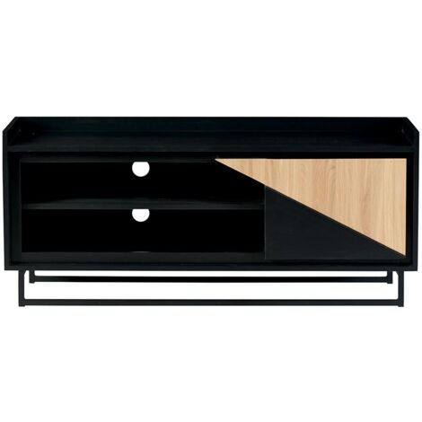 Meuble TV 1 porte en chêne et pin 140cm Casita TRATV 140 - 140x45x60 cm - Kayu Meuble