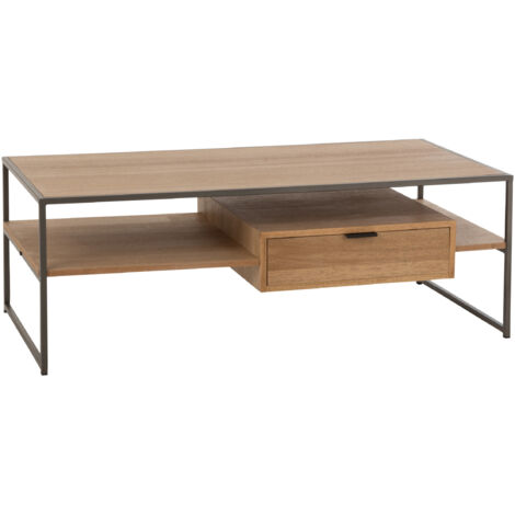 Meuble TV 1 tiroir 120x60x42,5 cm naturel - MILEO
