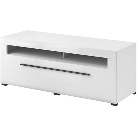 Meuble TV 1 tiroir 140 cm Louis Blanc