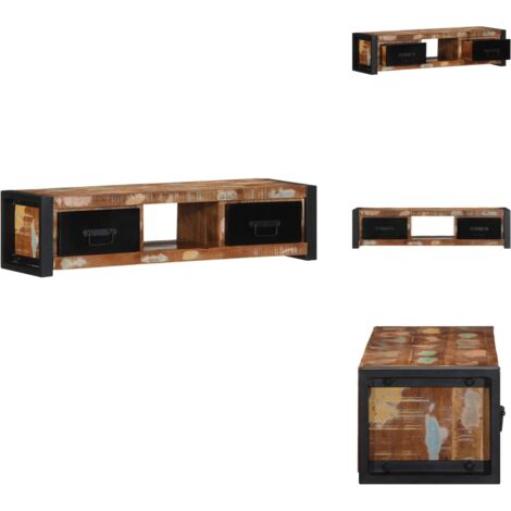 Meuble TV 100x30x25 cm Bois de récupération solide - Meuble TV - Meubles TV - Banc Tv - Buffet Tv