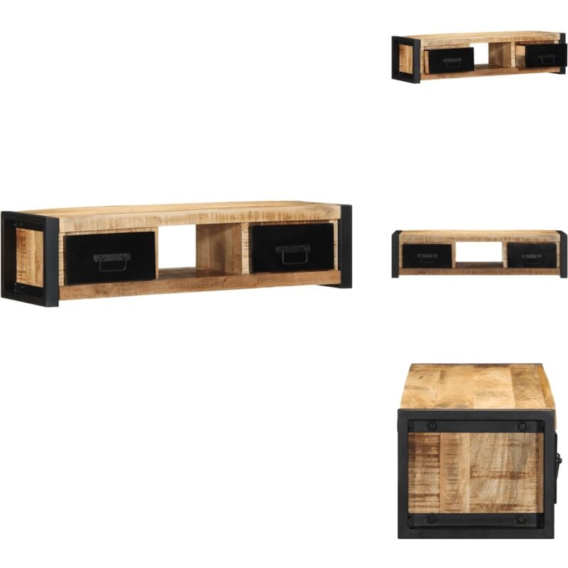 Vidaxl - Meuble tv 100x30x25 cm bois massif de manguier brut - Meuble tv - Meubles tv - Banc Tv - Buffet Tv