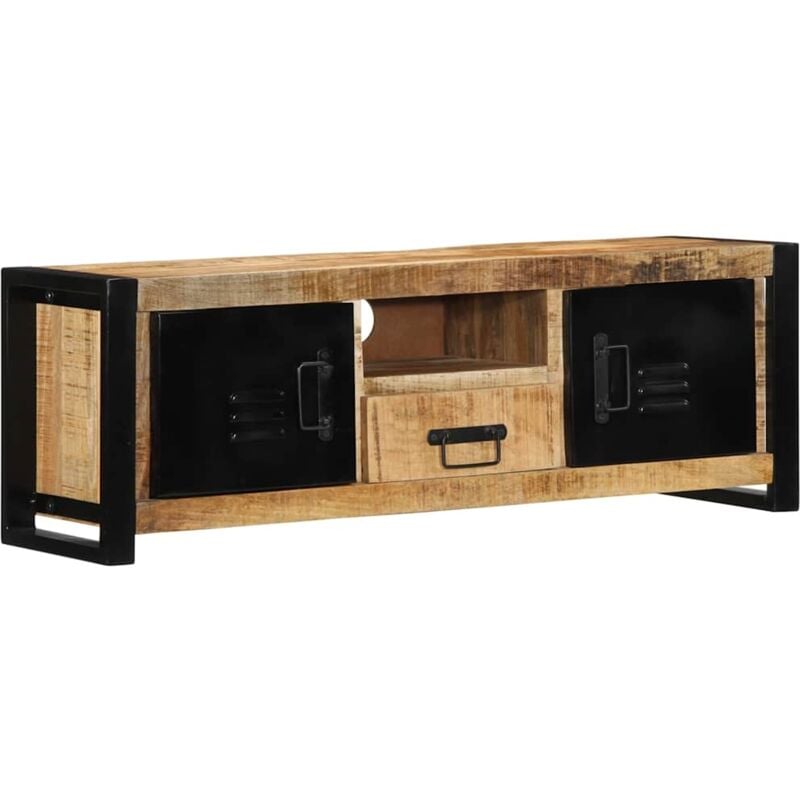 Vidaxl - Meuble tv 100x30x35 cm bois massif de manguier brut