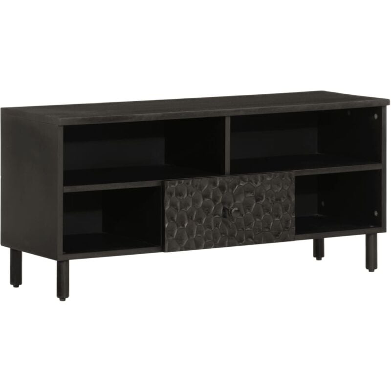 Vidaxl - Meuble tv noir 100x33x46 cm bois massif de manguier